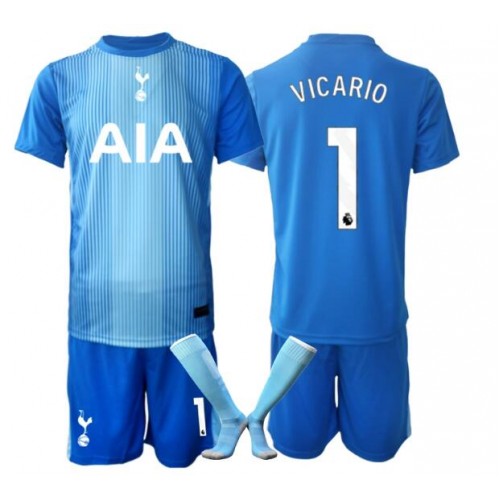 Fotballdrakt Barn Tottenham Hotspur Guglielmo Vicario #1 Keeper Bortedraktsett 2025-26 Kortermet (+ Korte bukser)